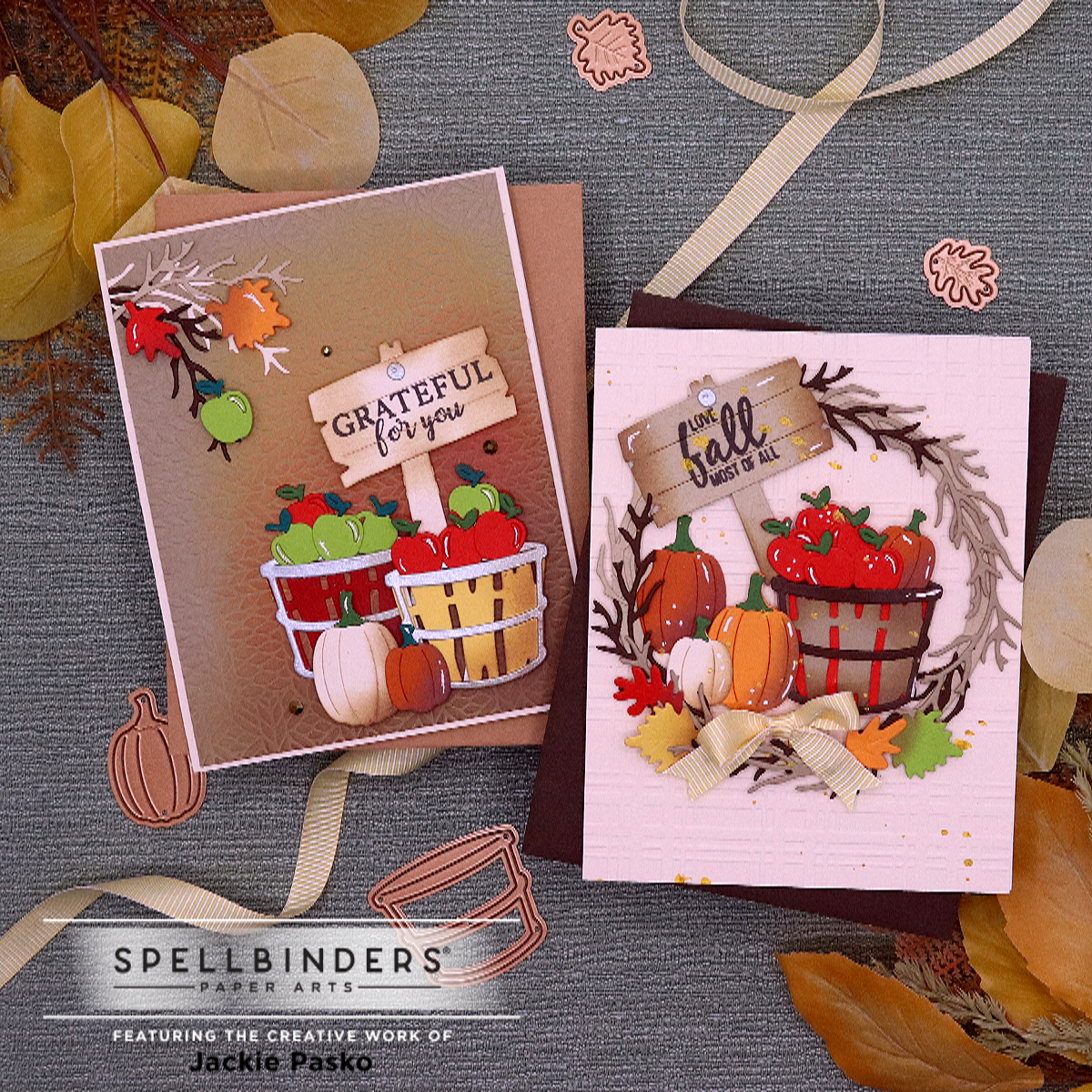 Welcome Fall Cards | Spellbinders Happy Harvest Collection by